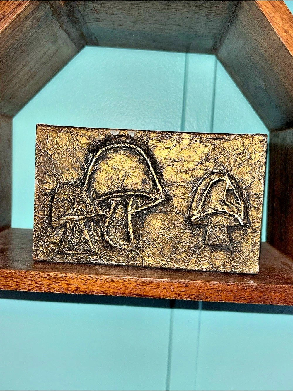 Vintage tin Mushroom storage box where spells were stored